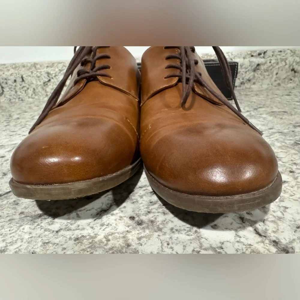 Sonoma Shoes Men’s 12M Brendan Dress Derby Oxford Brown Faux Leather Lace Up